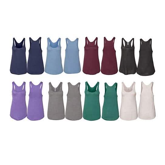 Paquete de 3: Camisetas sin mangas de espalda nadadora Tri-Blend de American Apparel para mujer