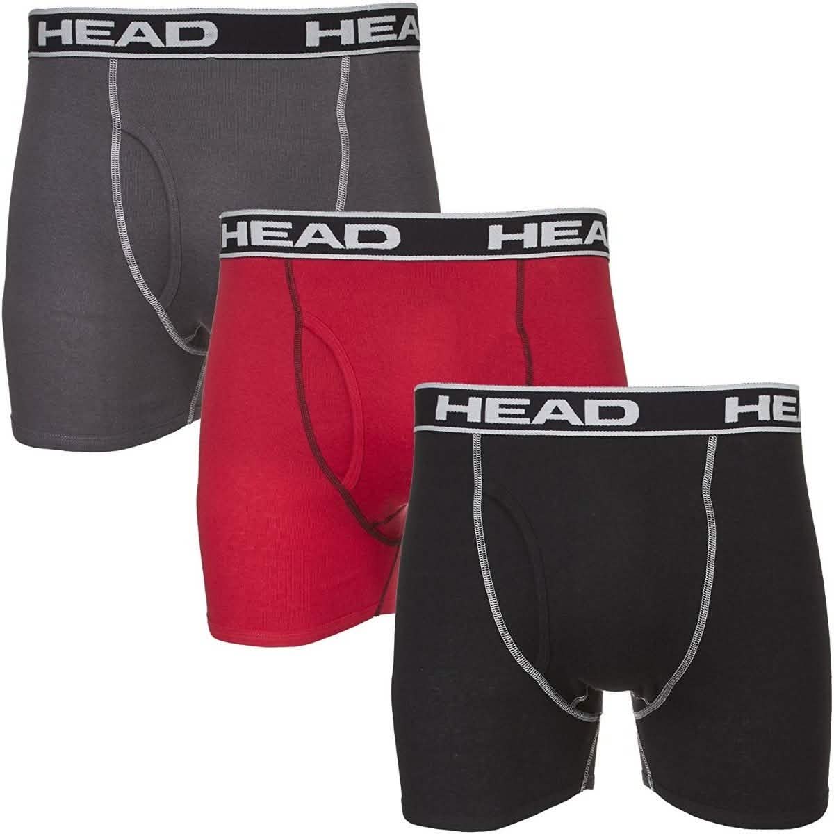 Paquete de 3: Bóxers de algodón Head para hombre - Talla: Grande