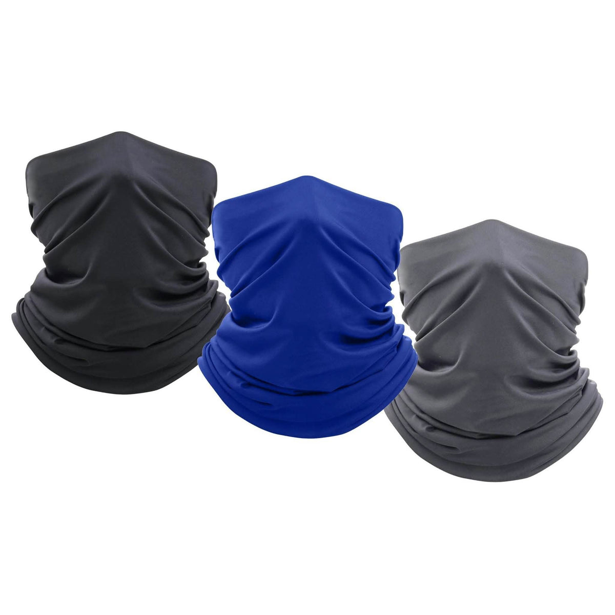 Paquete de 3: Mascarilla/cuello elástico transpirable de secado rápido que absorbe la humedad