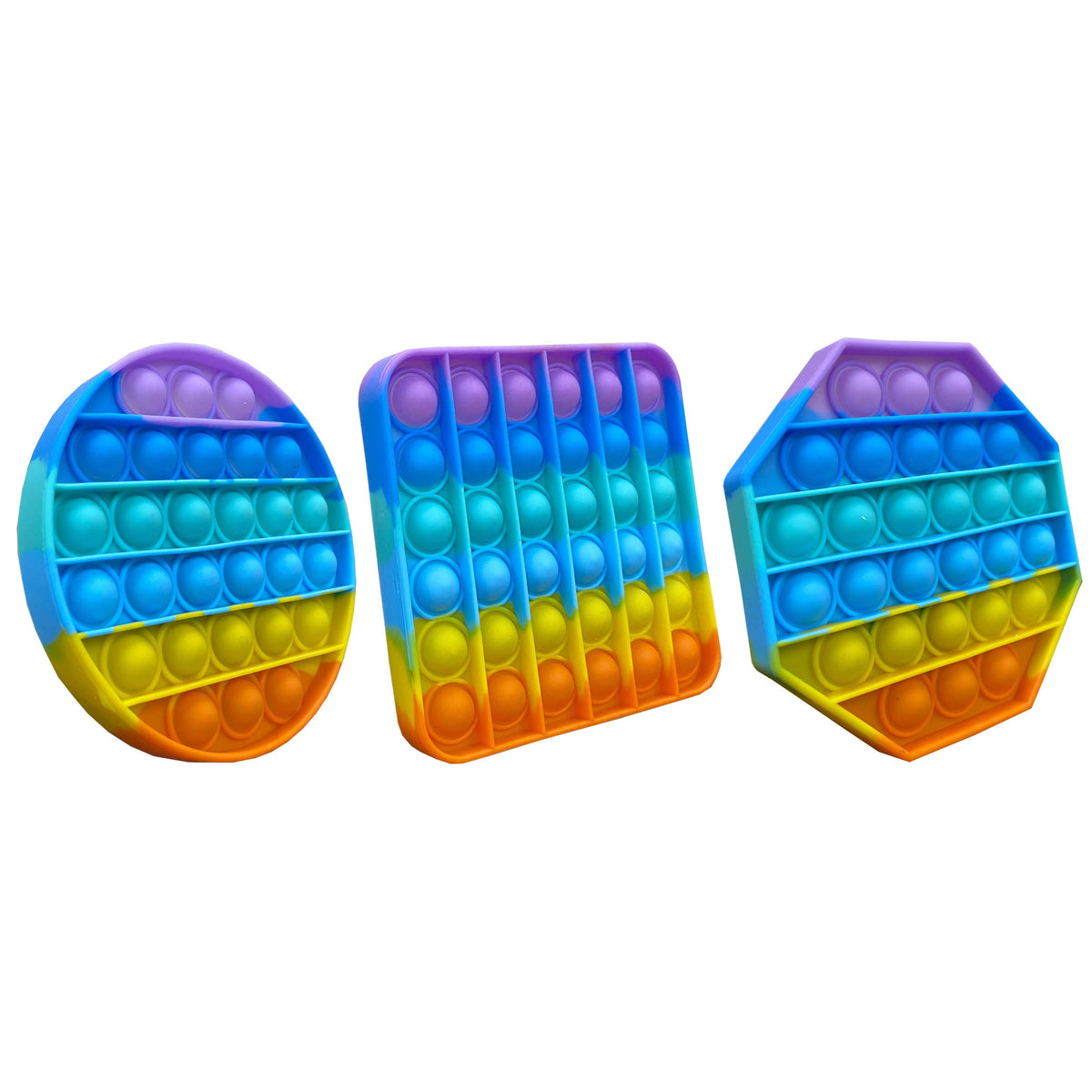 Paquete de 3: Juguete Antiestrés Rainbow Bubble Popper Fidget