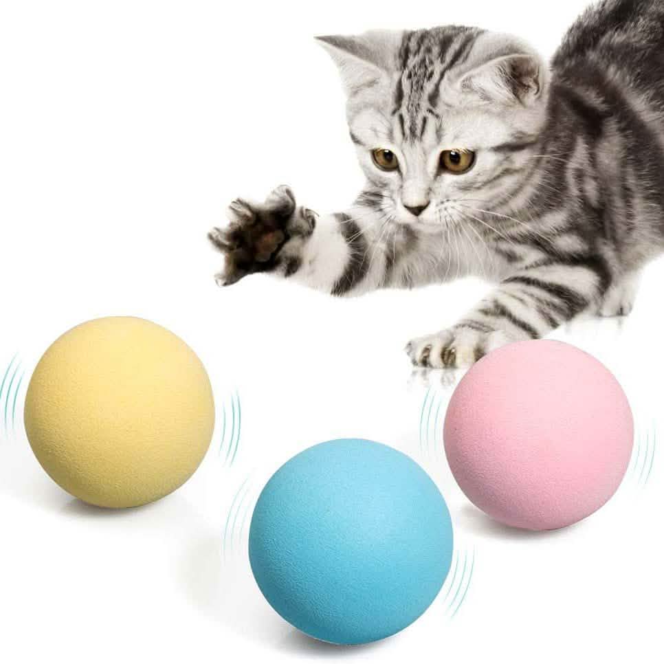 Paquete de 3: Juguetes para gatos de bolas con sonido realista