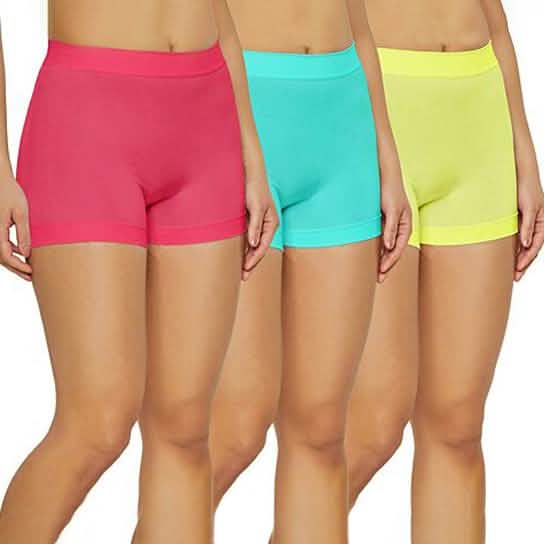 Paquete de 3: Pantalones cortos de ciclista de 12" sin costuras para mujer