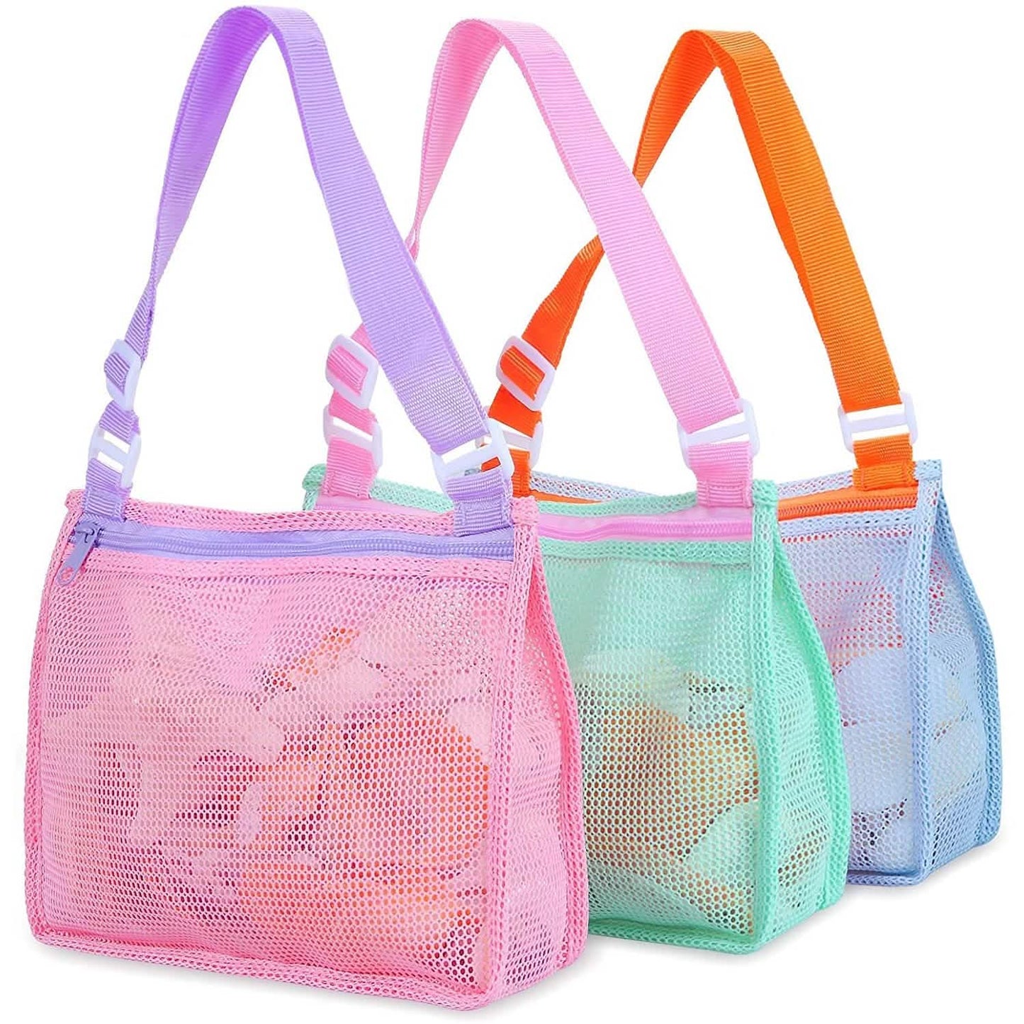Juego de 3 piezas: Bolsa de malla para juguetes de playa