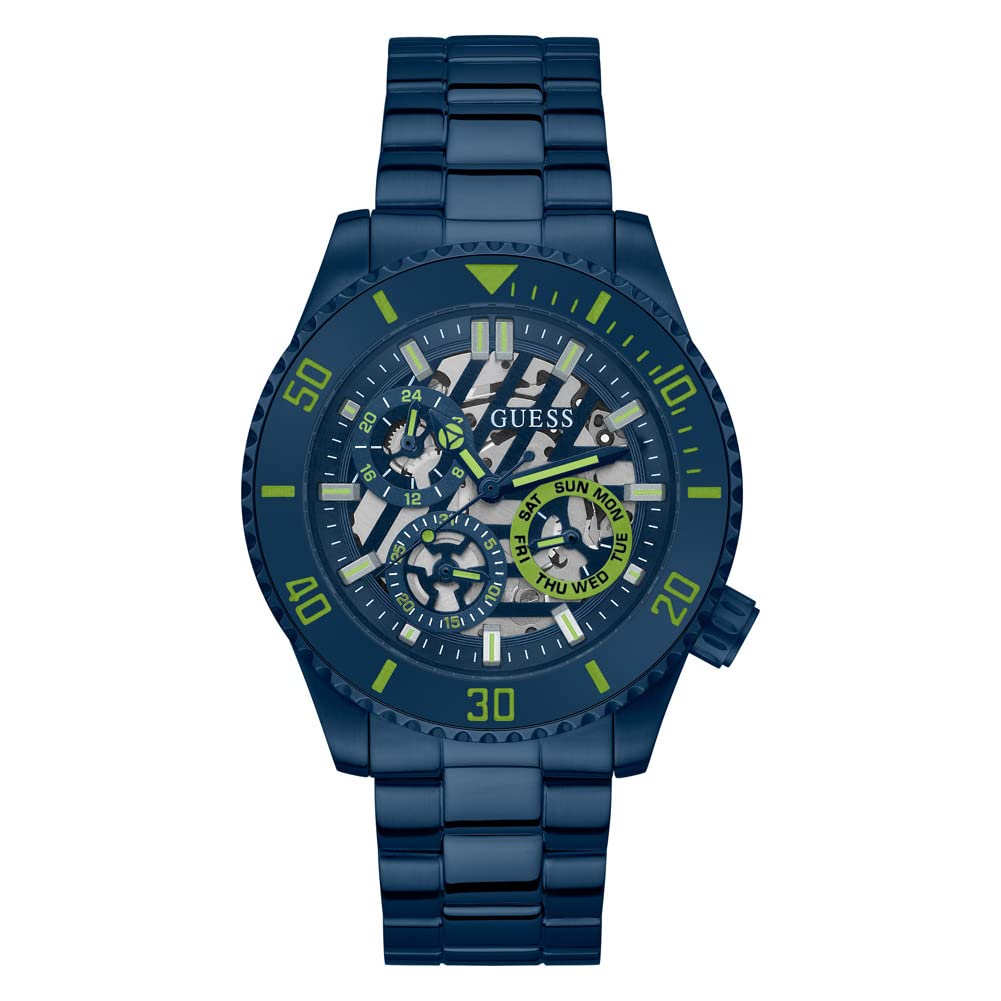 Reloj GUESS para hombre de 45 mm - Correa azul marino Esfera azul marino Caja azul marino