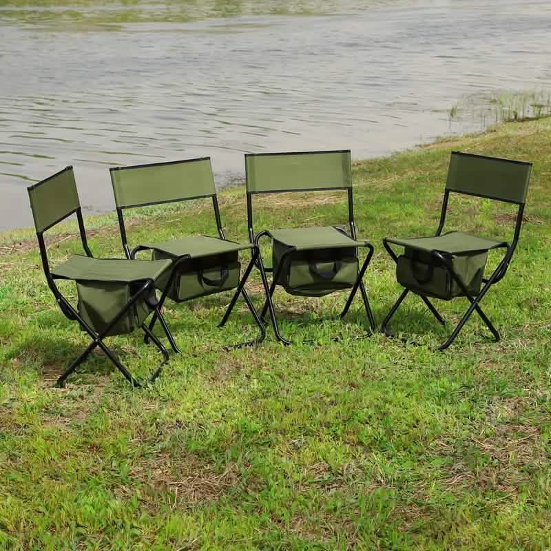 Paquete de 4: Silla plegable para exteriores con bolsa de almacenamiento