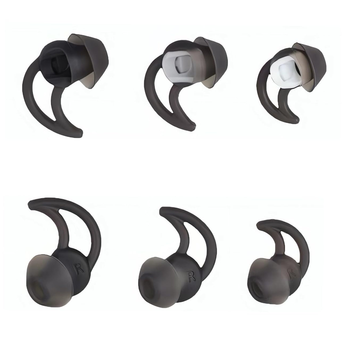 CYADCI Puntas para Auriculares, Suaves y Cómodas, de Silicona, 3 Pares, con Aislamiento de Ruido, Tallas SML, Negras, Puntas de Repuesto para Auriculares Compatibles con Bose Qc20 Qc30 IE2 SoundSport IE3 SIE2i