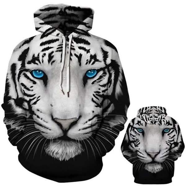 Sudaderas unisex con estampado de tigre 3D