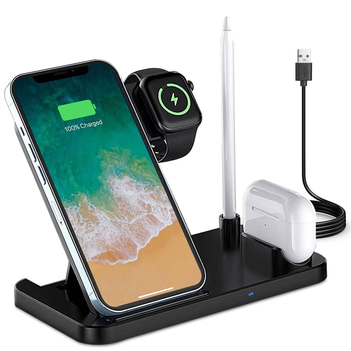 Cargador inalámbrico plegable 4 en 1