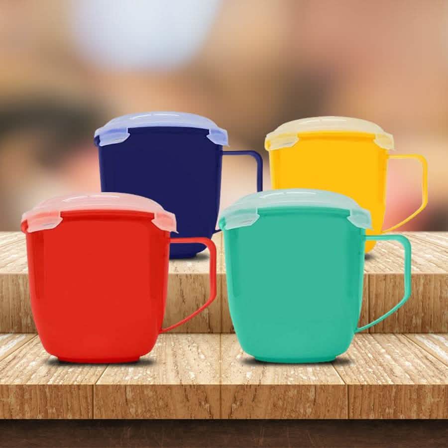 Paquete de 4: Tazas para microondas Bell & Howell con tapas ventiladas