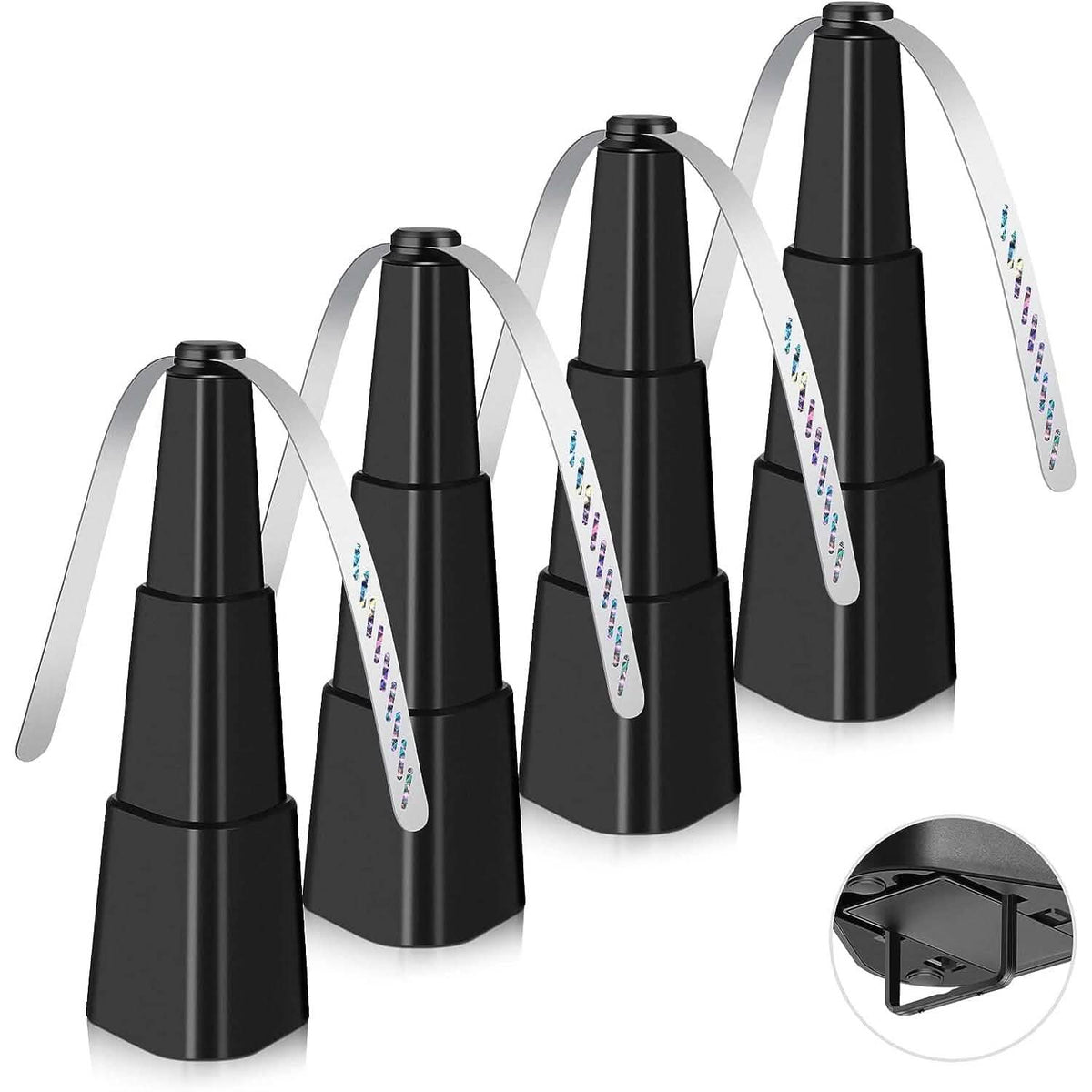 Paquete de 4: Ventilador espantamoscas de mesa portátil con aspas holográficas