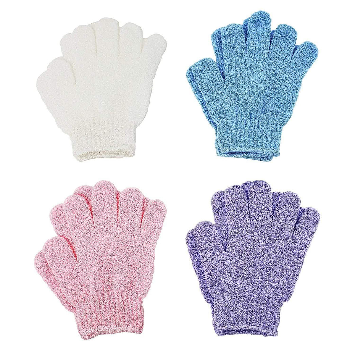 4 Pares: Guantes Exfoliantes - Manopla Exfoliante Premium para Baño o Ducha