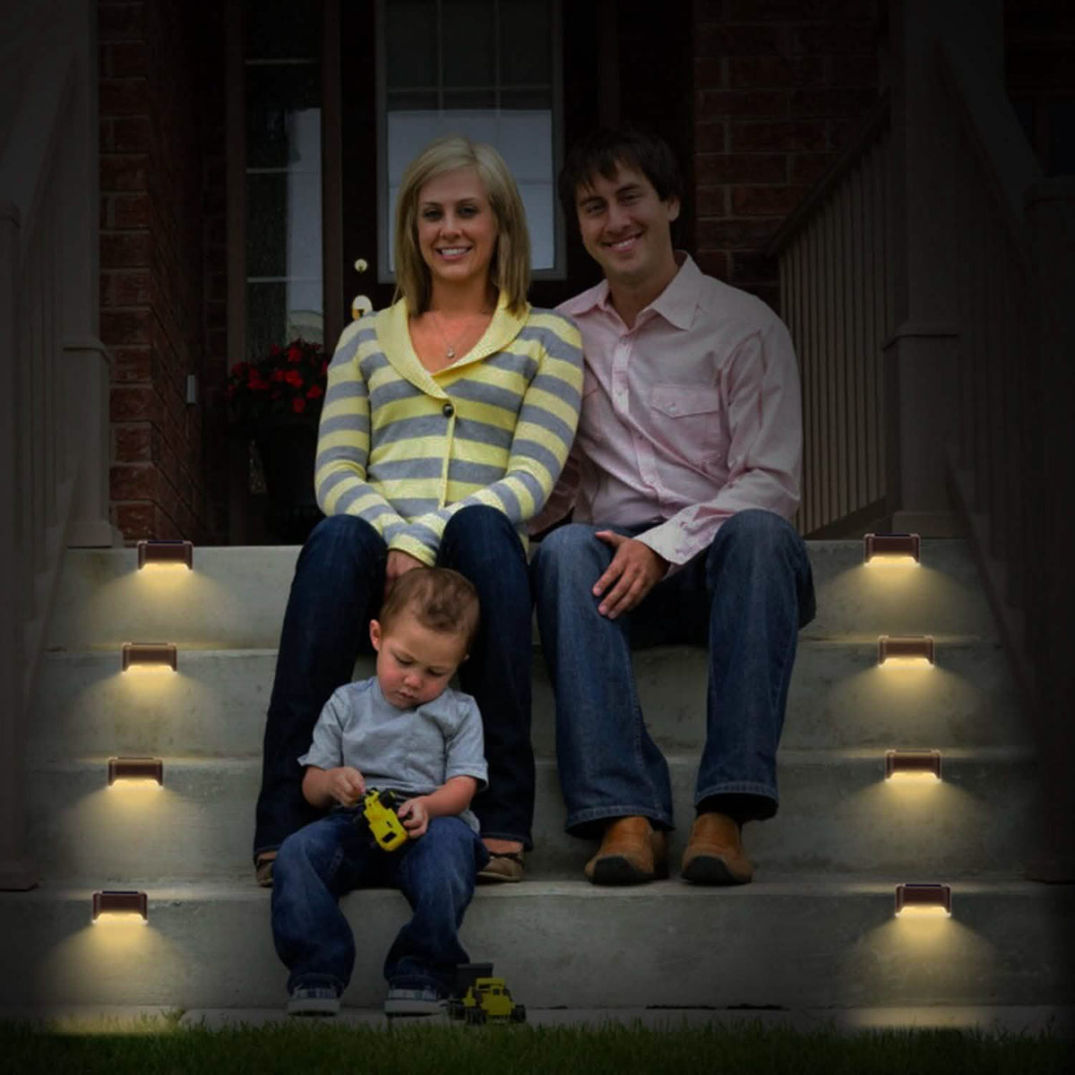 Juego de 4: Luces LED solares para escalones