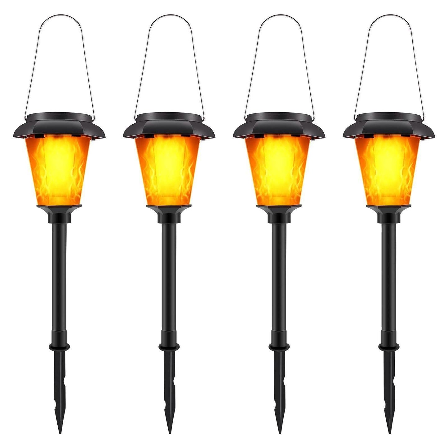 Paquete de 4: antorcha solar exterior con llama parpadeante
