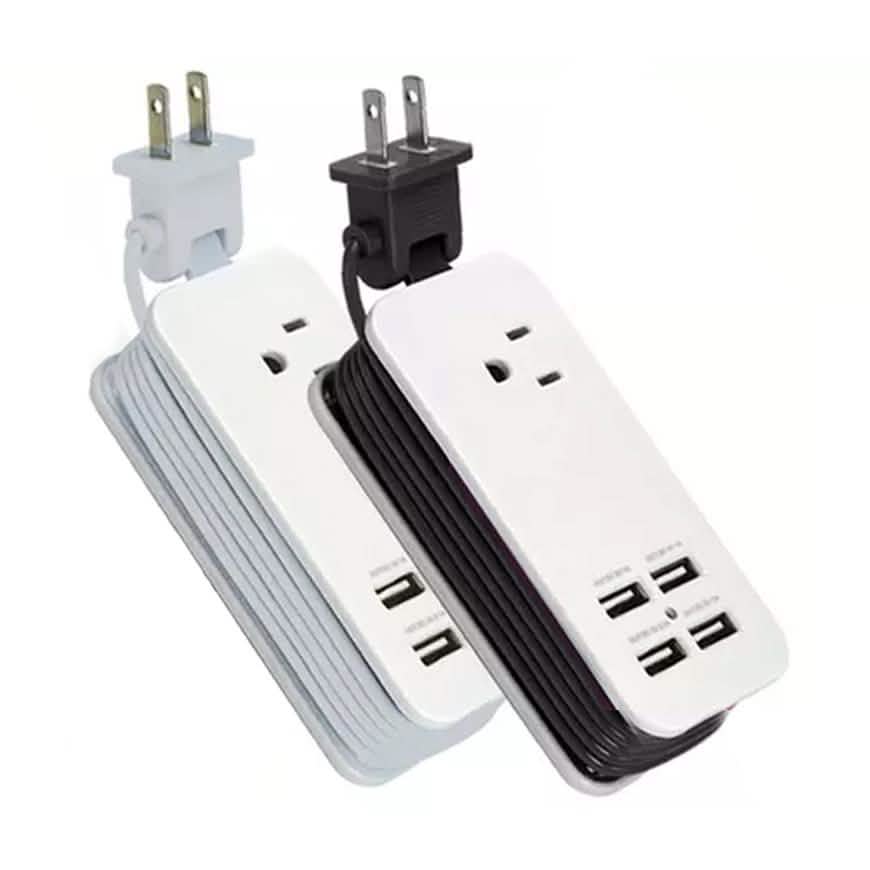 Estación de carga USB de 4 puertos con cable de extensión de CA individual