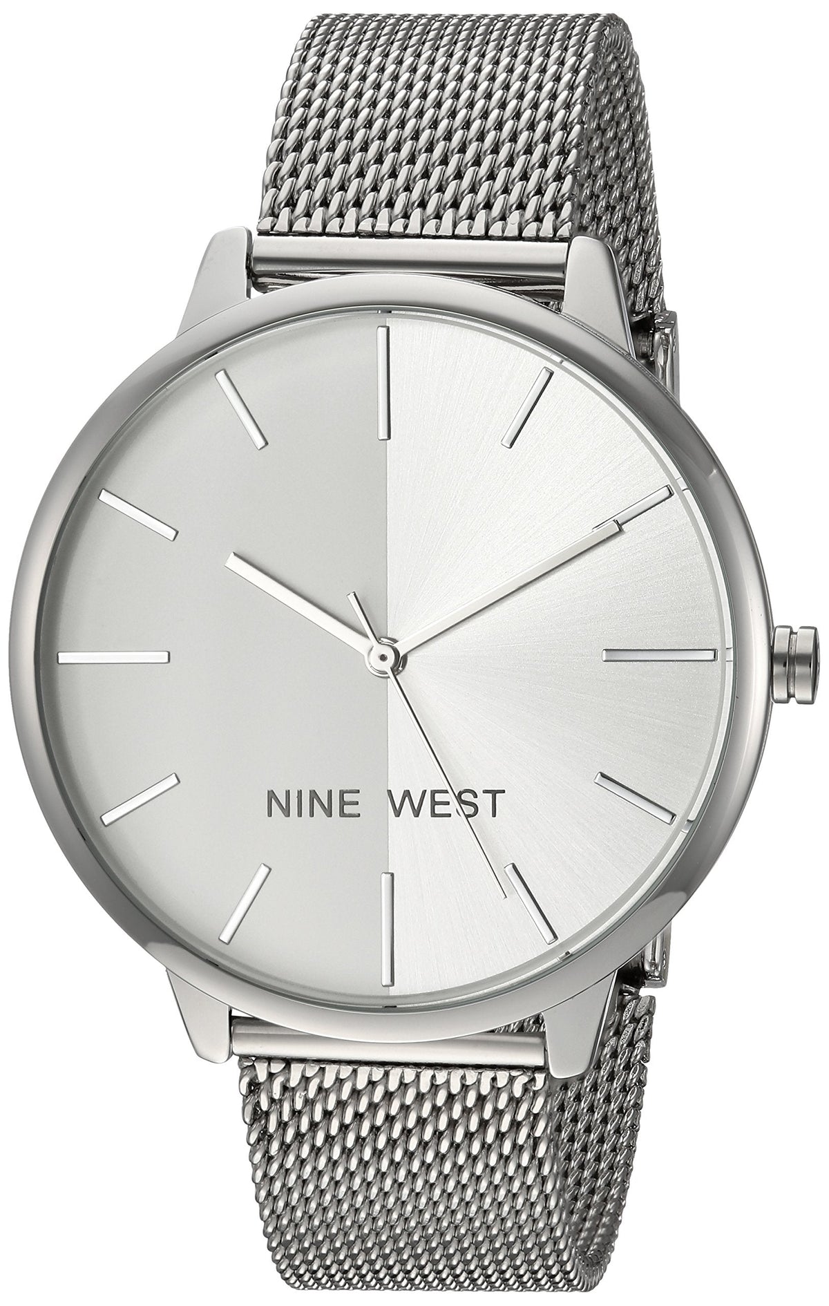 Reloj Nine West de pulsera de malla con esfera "Sunray" para mujer