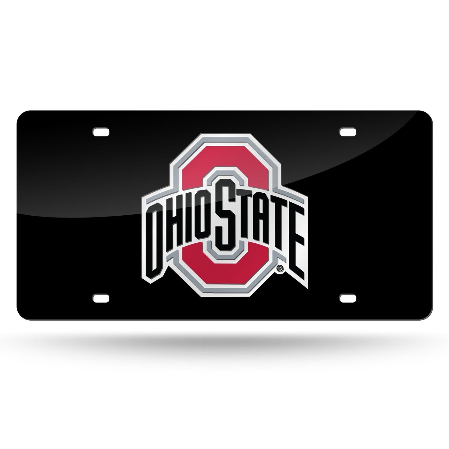 Rico Industries NCAA Ohio State Buckeyes Placa de matrícula metálica con incrustaciones láser 6 x 12 pulgadas