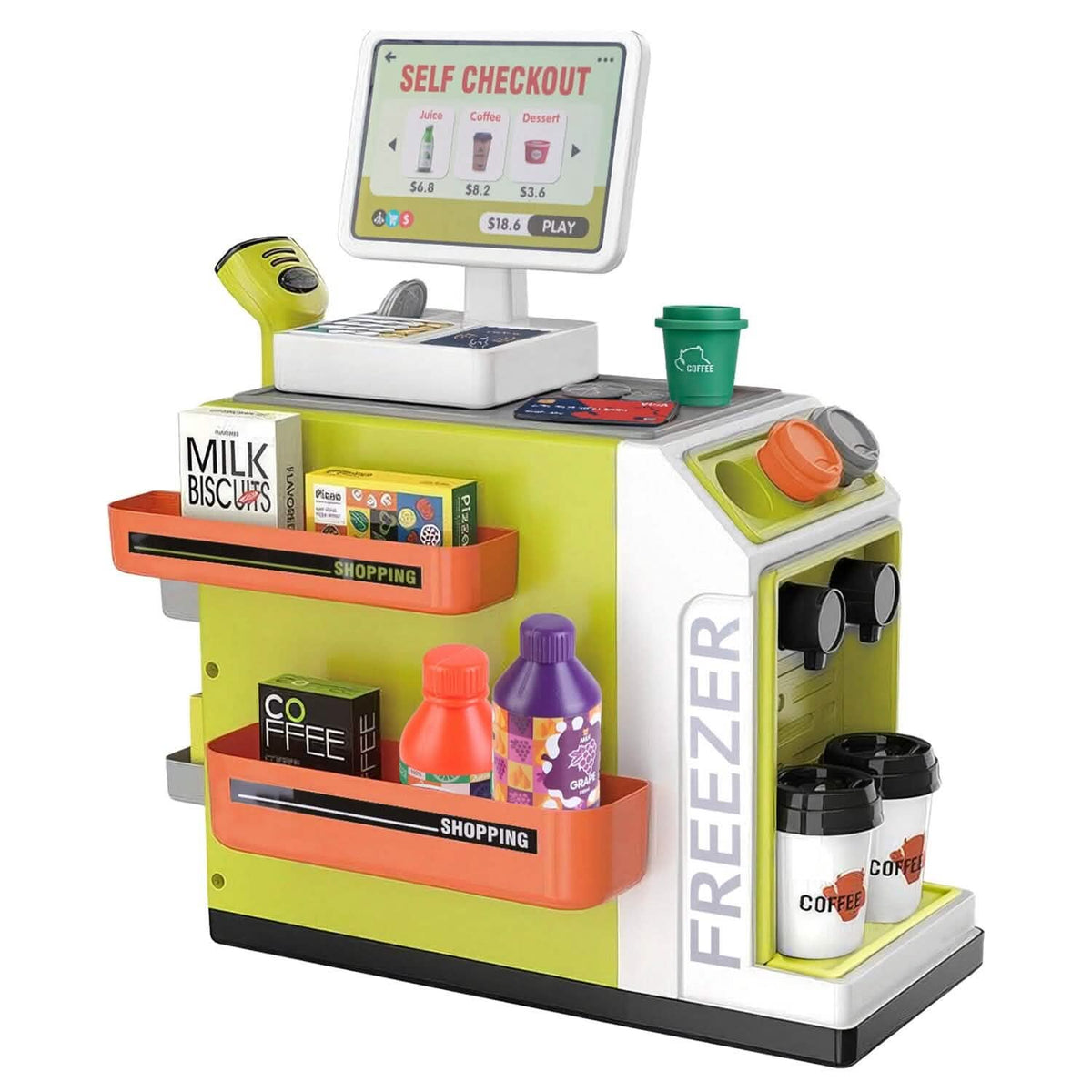 48 Piezas: Juego de Juguete de Caja Registradora de Fantasía