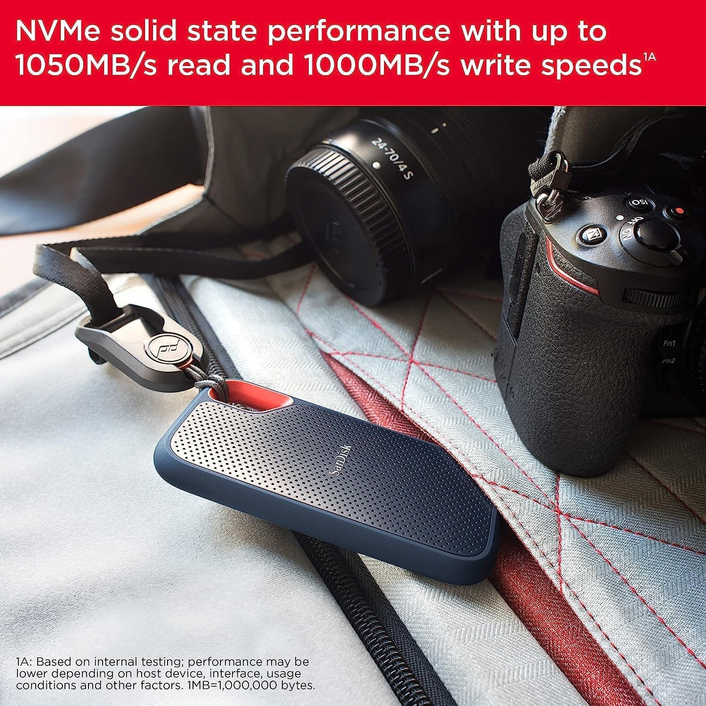 Sandisk 2TB Extreme Portable SSD, Up to 1050MB/s Read Speeds (Old Model)