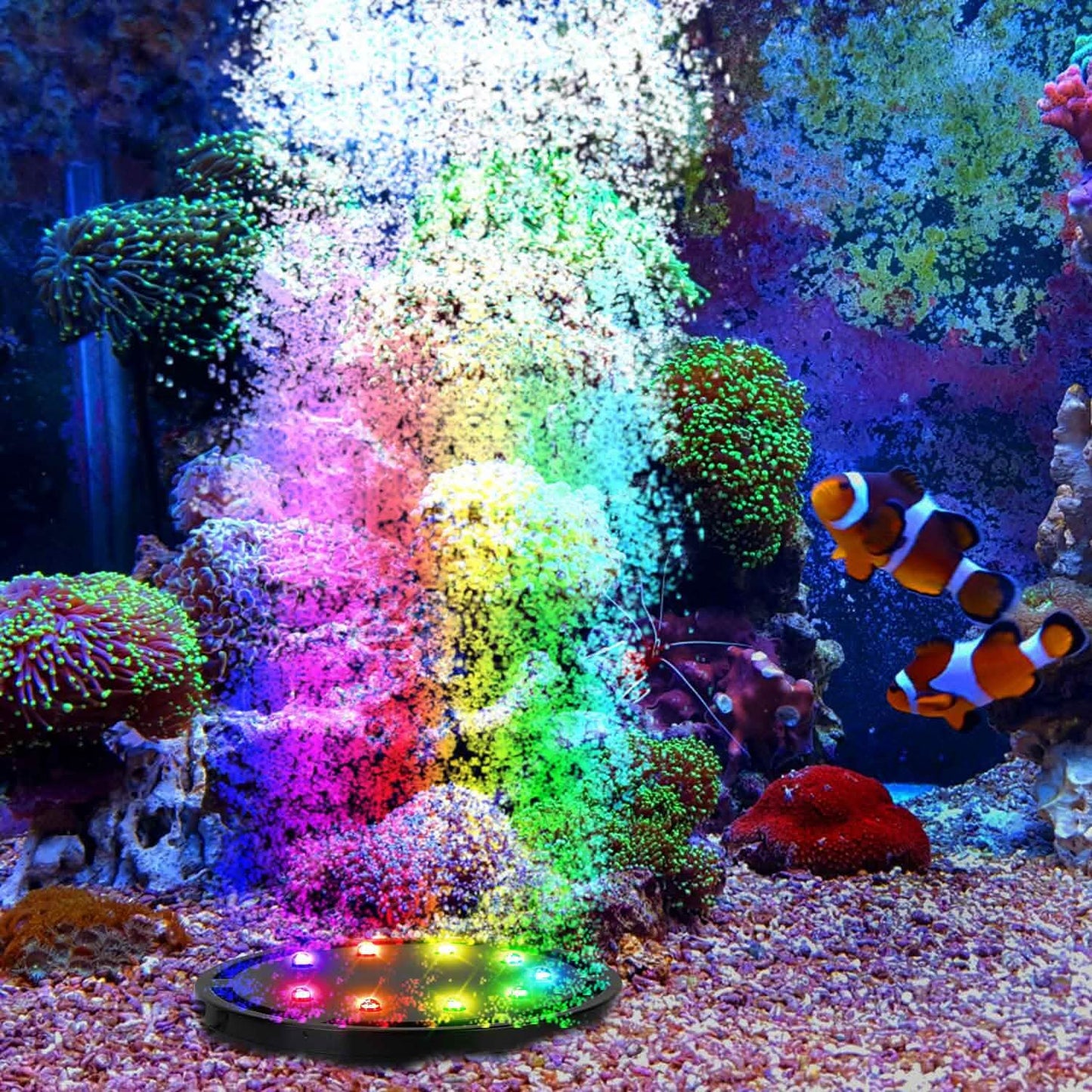 Lámpara de burbujas de aire LED multicolor de 4 pulgadas para acuario