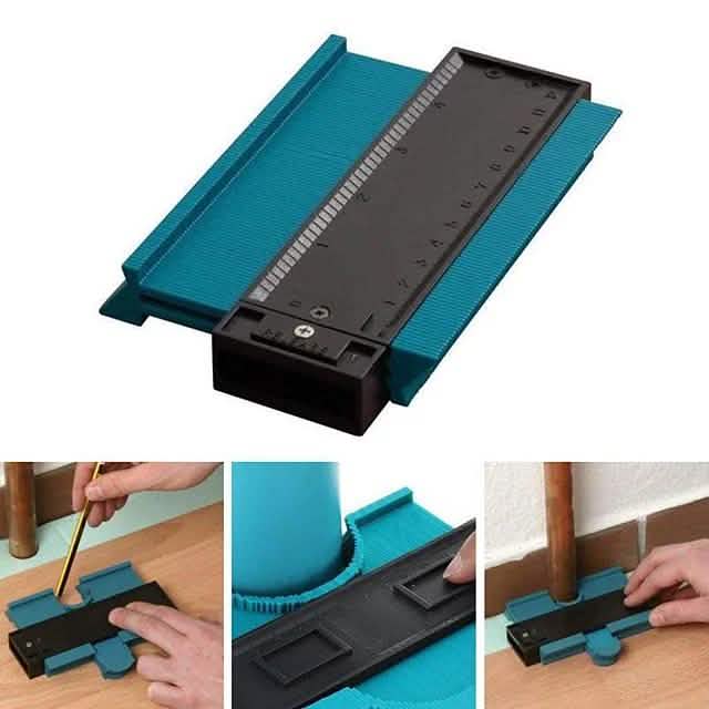 Regla de medición de madera para dar forma a los bordes de baldosas laminadas de 5 pulgadas.