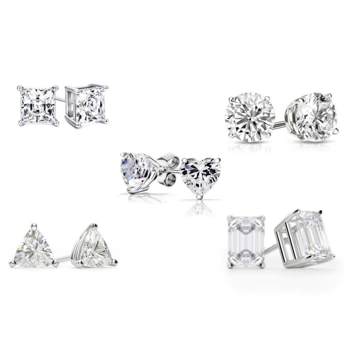 Paquete de 5: Pendientes de Plata Esterlina con Cristales de Swarovski para Mujer