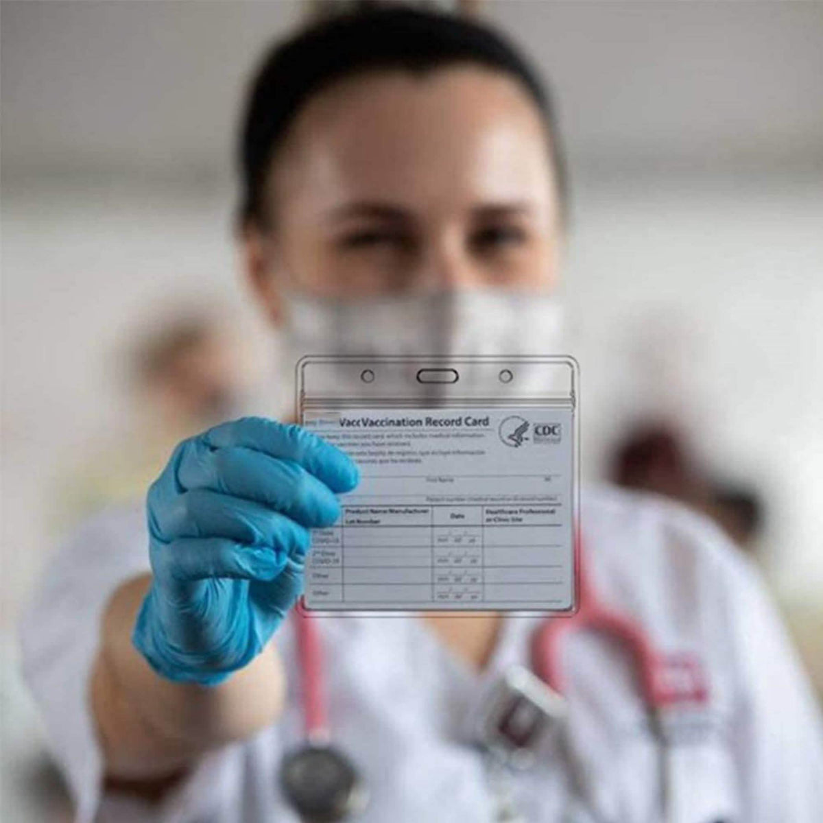 Paquete de 5: Funda protectora transparente impermeable para tarjeta de vacunación del CDC y registro de inmunización