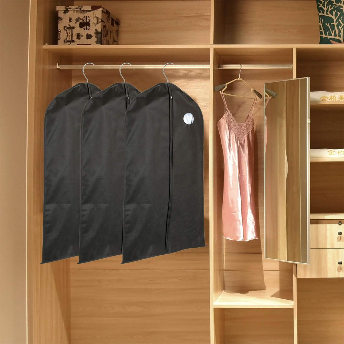 Paquete de 5: Fundas para trajes de 99 cm para colgar en la ropa