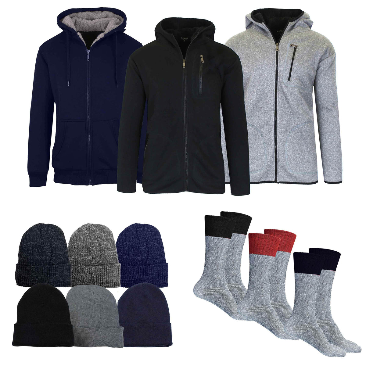 Juego de regalo de invierno de 5 piezas de sherpa para hombre