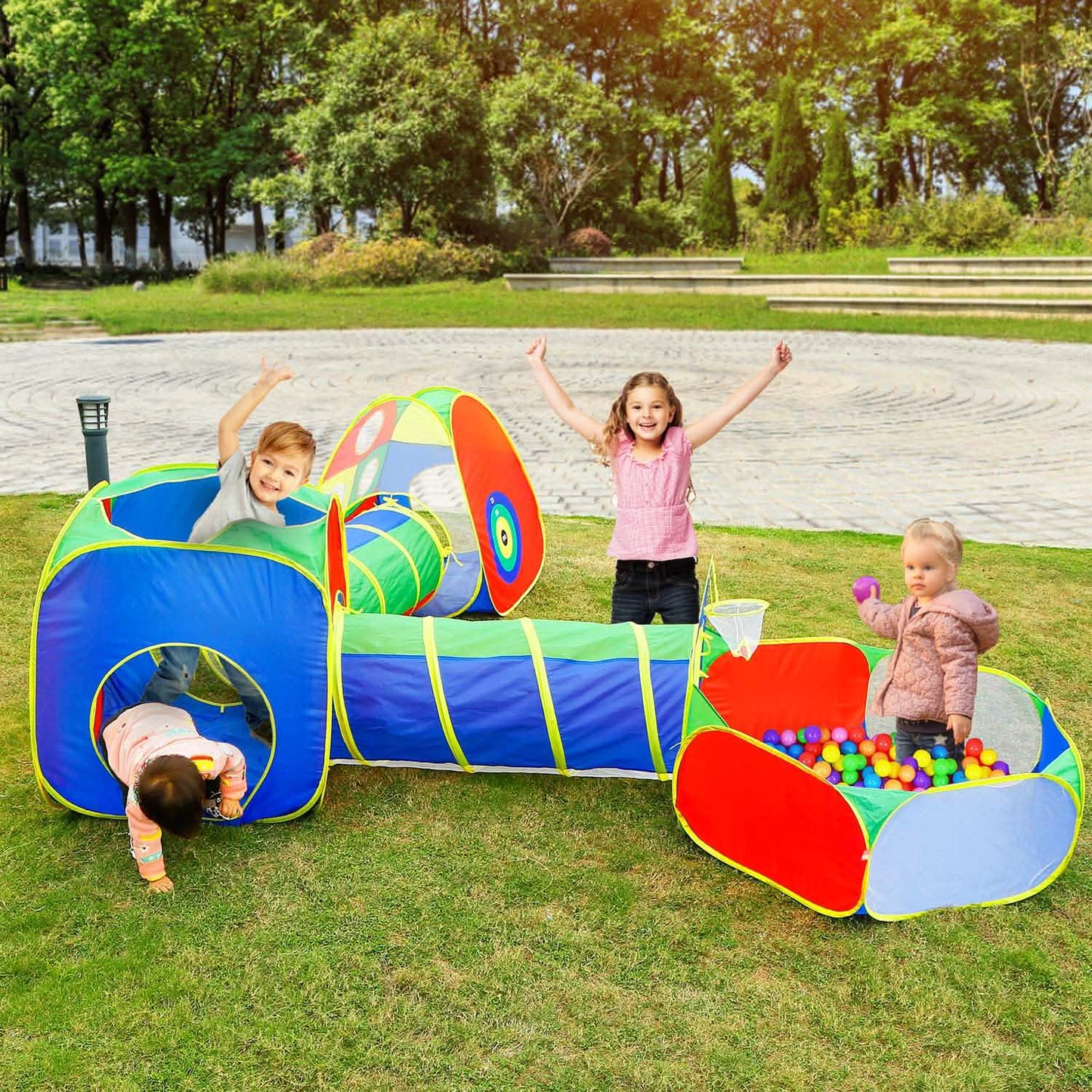 5-Piezas: Tiendas de campaña de bolas para niños con casita de juegos emergente
