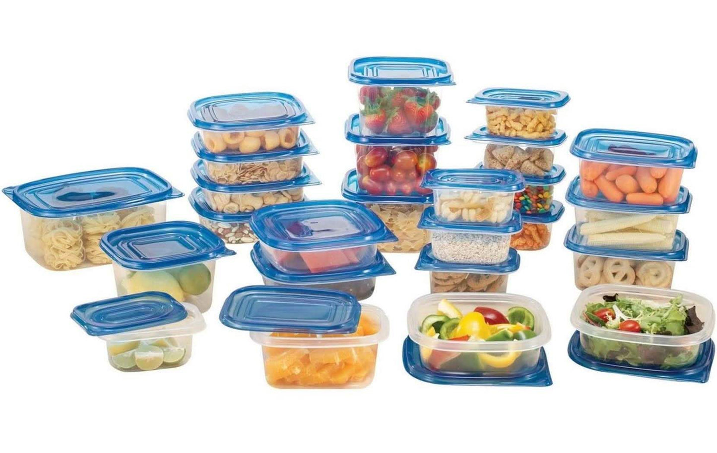 Juego de 50 recipientes de plástico reutilizables para alimentos