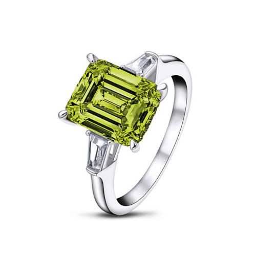 Anillo con gema de peridoto talla esmeralda de 5.00 CTTW