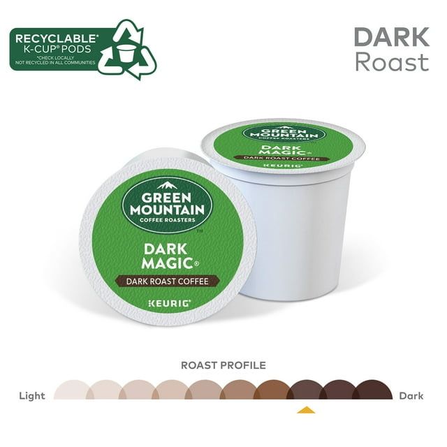 Cápsulas K-Cup de café tostado oscuro Green Mountain Coffee Roasters Dark Magic Keurig de una sola porción, 48 unidades