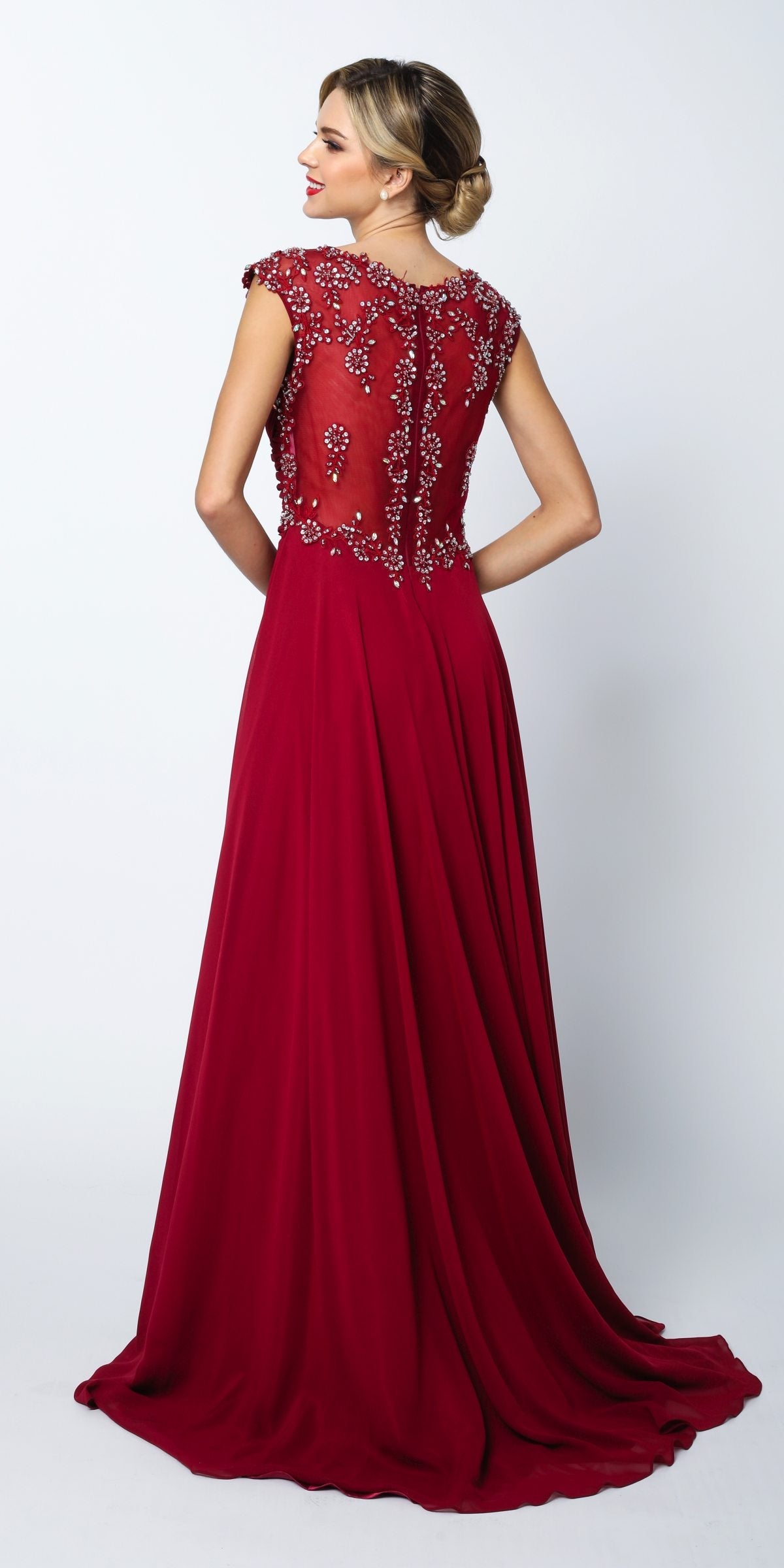 REBAJAS - Vestido de Corte A Juliet 585 con Manga Casquillo, Corte Imperio y Largo hasta el Tobillo (Talla M)