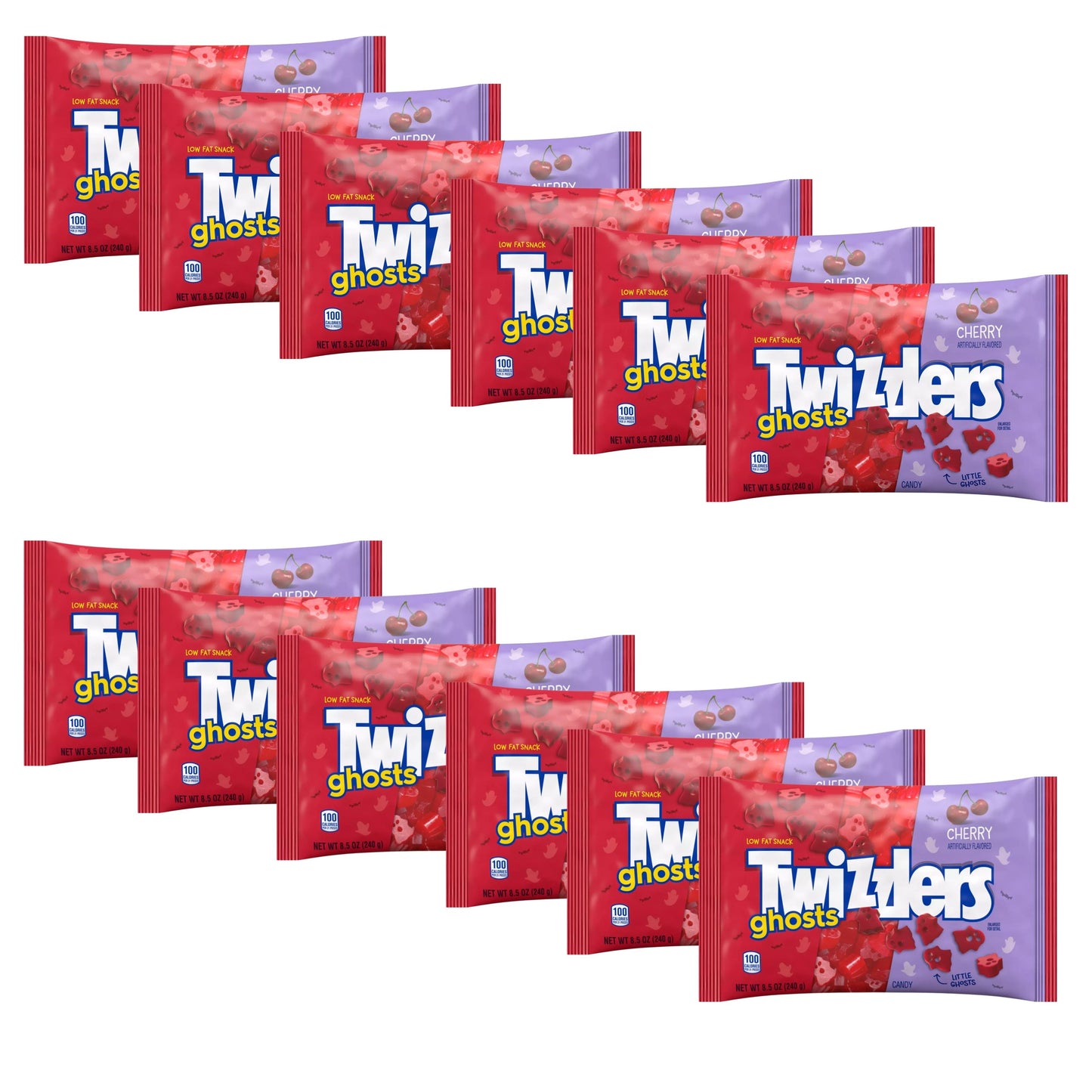 Dulces masticables Twizzlers con sabor a cereza, fantasmas – Bolsa de 8.5 oz