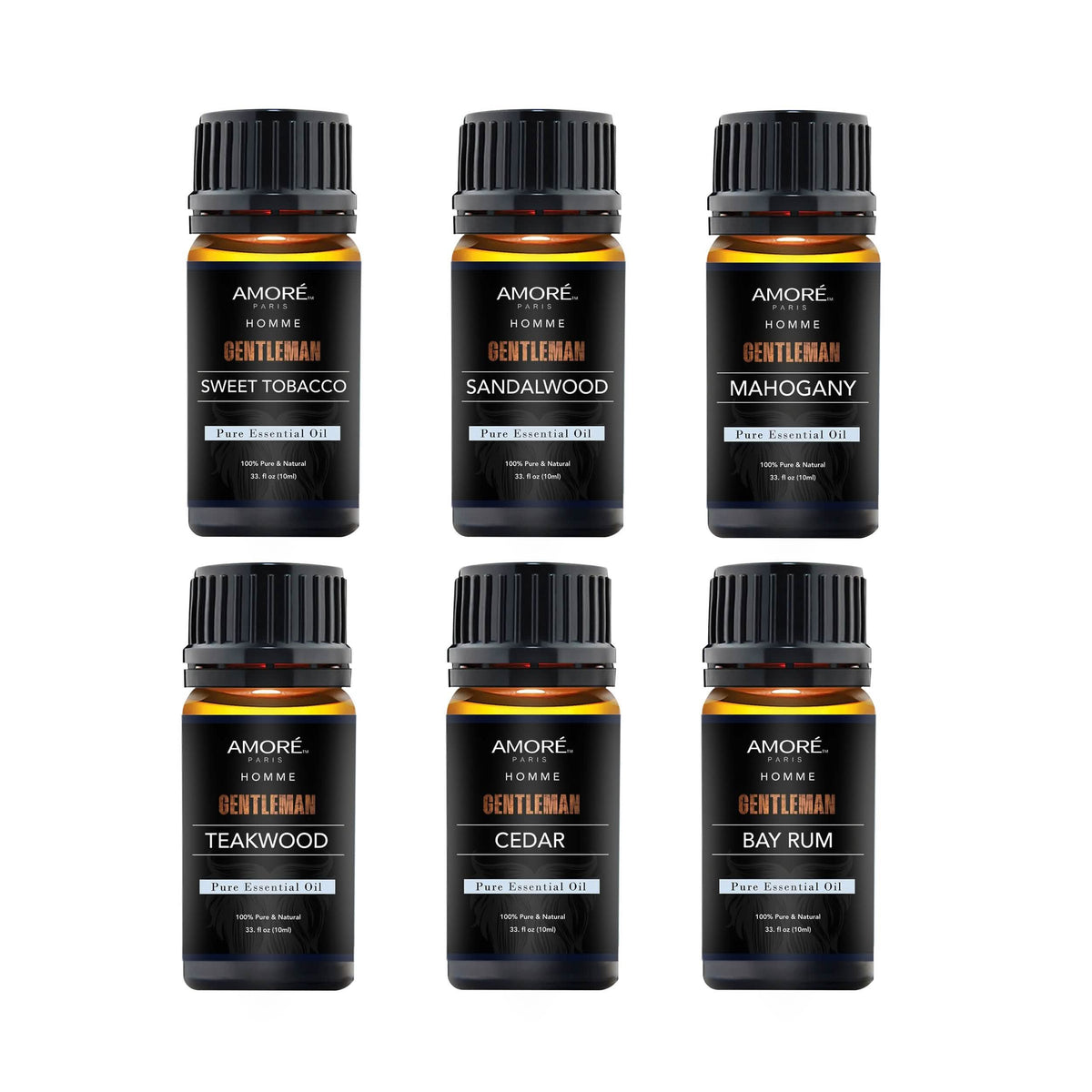 6-Pack: Gentlemen's 10ml Premium Grade Fragrance Essential Oil Gift Set