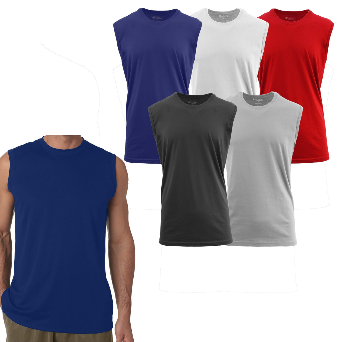 Paquete de 6: Camiseta sin mangas de tirantes surtida para hombre