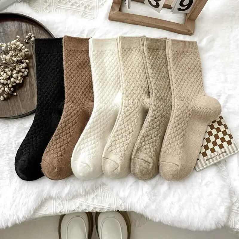 6 Pares: Calcetines Gruesos y Cálidos de Invierno y Otoño