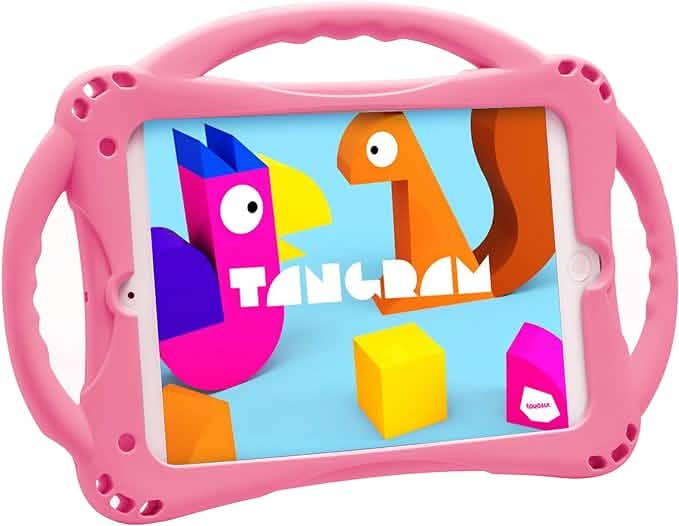 Funda para niños para iPad Mini 5 4 3 2 1, silicona, a prueba de niños y soporte con asa integrada (Caja Abierta)