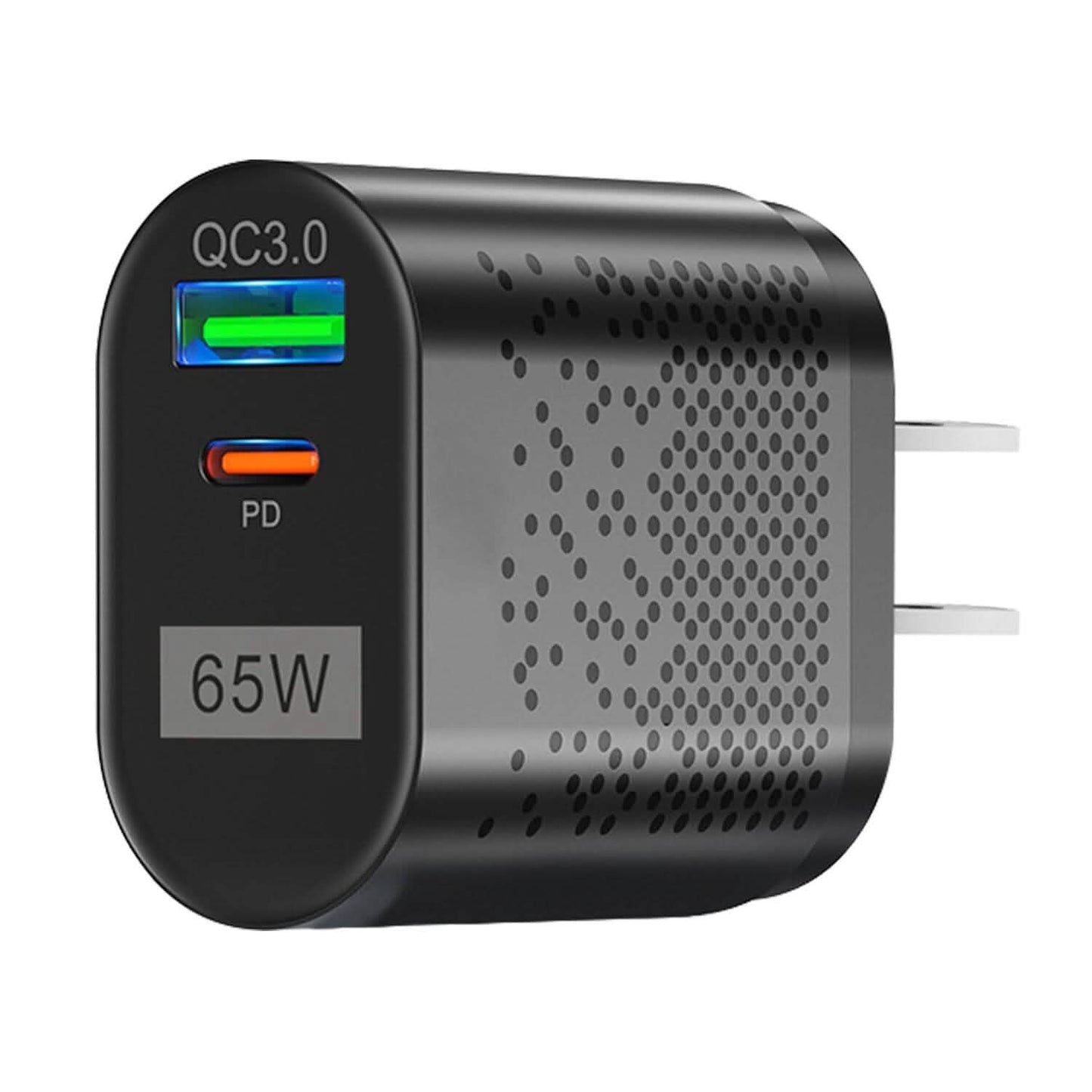 Cargador de pared rápido tipo C de 65 W, adaptador PD QC3.0