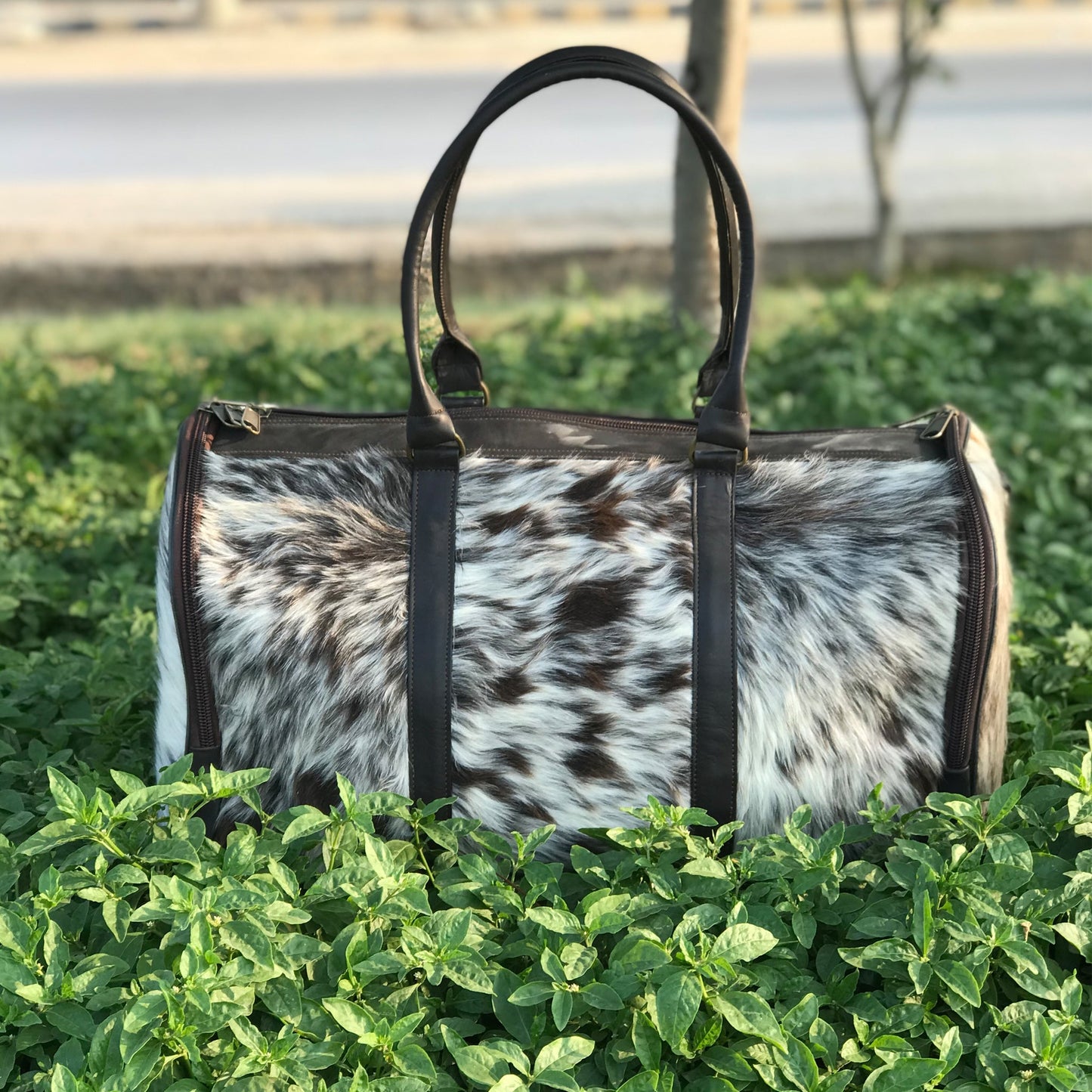 Authentic Cowhide Leather Duffel Bag, Medium Size, Unforgettable Birthday or Anniversary Gift