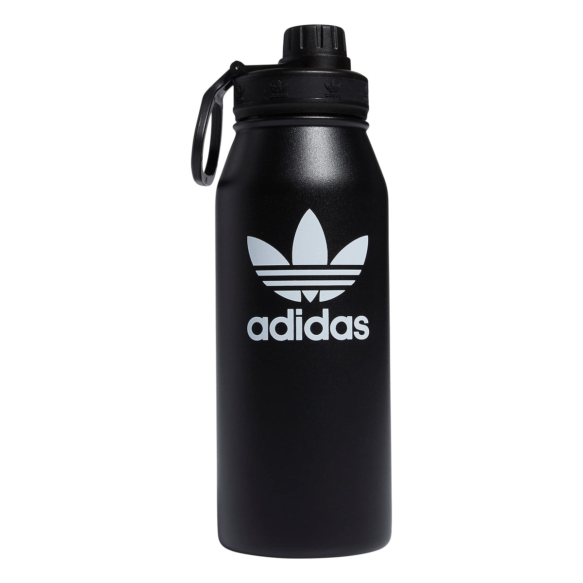 adidas Originals Botella de Agua de Metal de 1 Litro (32 oz) con Aislamiento de Doble Pared para Bebidas Frías/Calientes de Acero Inoxidable 18/8 Negro/Blanco Talla Única