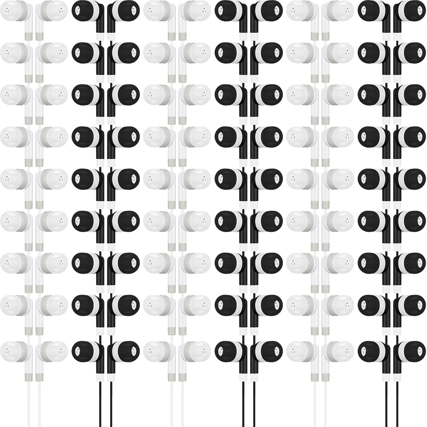 Kigeli 100 audífonos para niños a granel, audífonos con cable para estudiantes en el aula, audífonos intrauditivos de 3.5 mm, juego de audífonos desechables para niños, adultos, clases, escuela, biblioteca, laptop (gris negro)