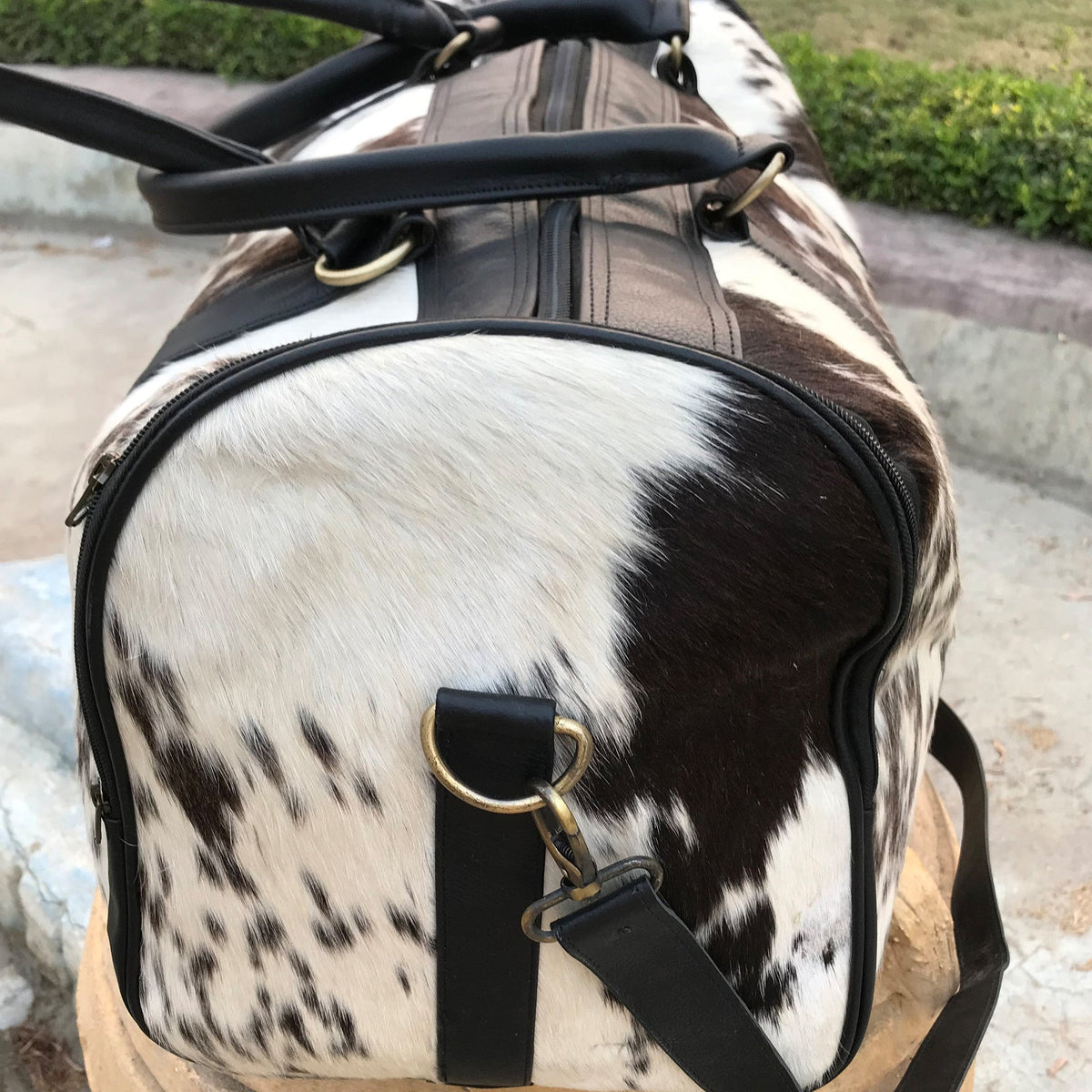Bolso de piel de potro: Bolsa de viaje de lujo de piel de vaca, espaciosa maleta de cabina, equipaje de diseño para escapadas