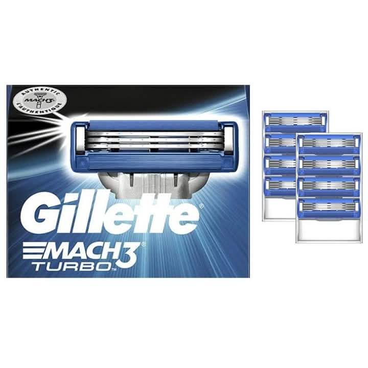 Paquete de 8: Cuchillas de afeitar Gillette Mach3 Turbo para hombre