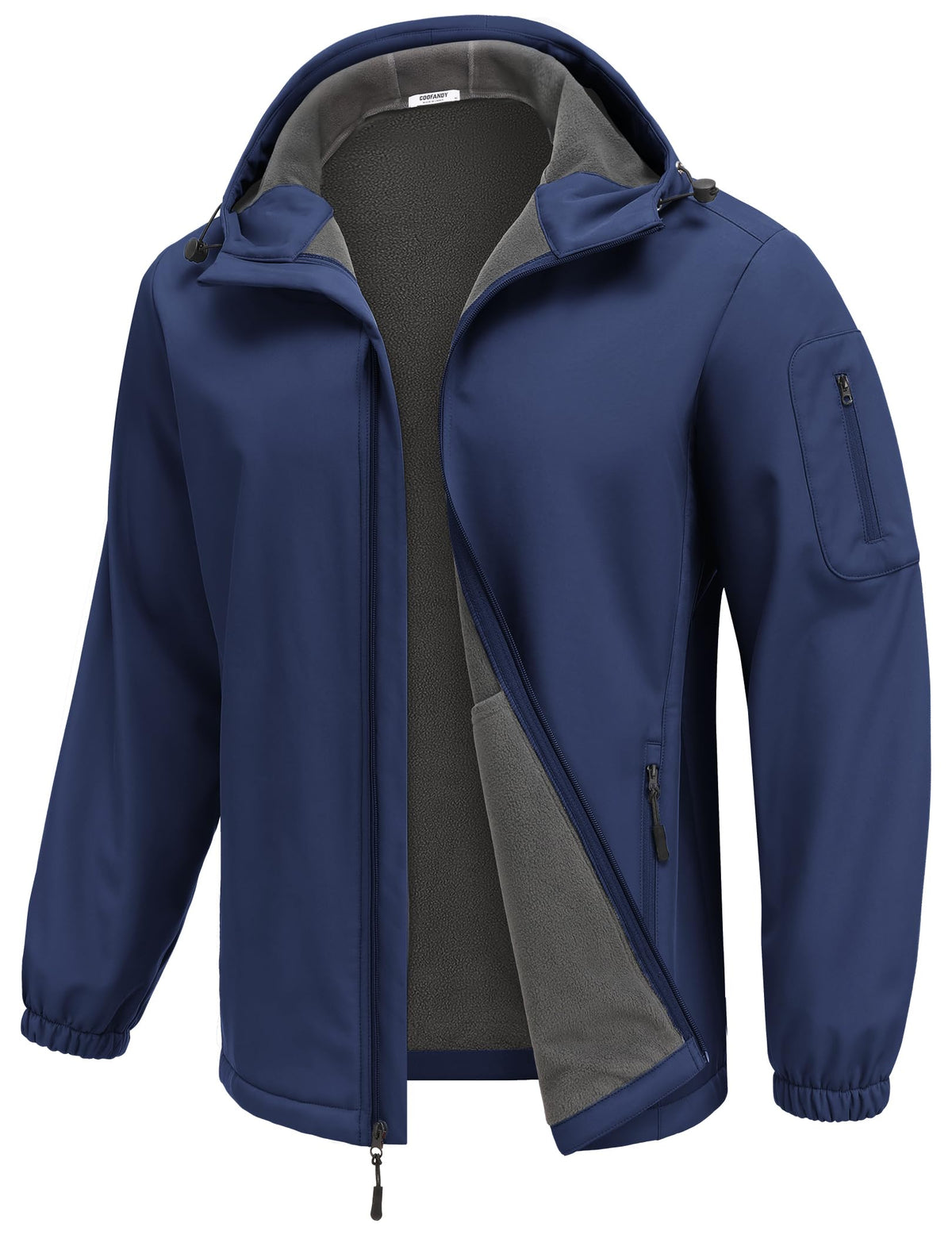 Chaqueta cortavientos COOFANDY para hombre, softshell, forro polar, impermeable y resistente al viento, para exteriores, invierno