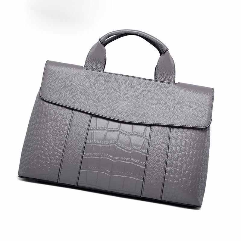 Women's Genuine Leather Alligator Print Large Capacity Bags
