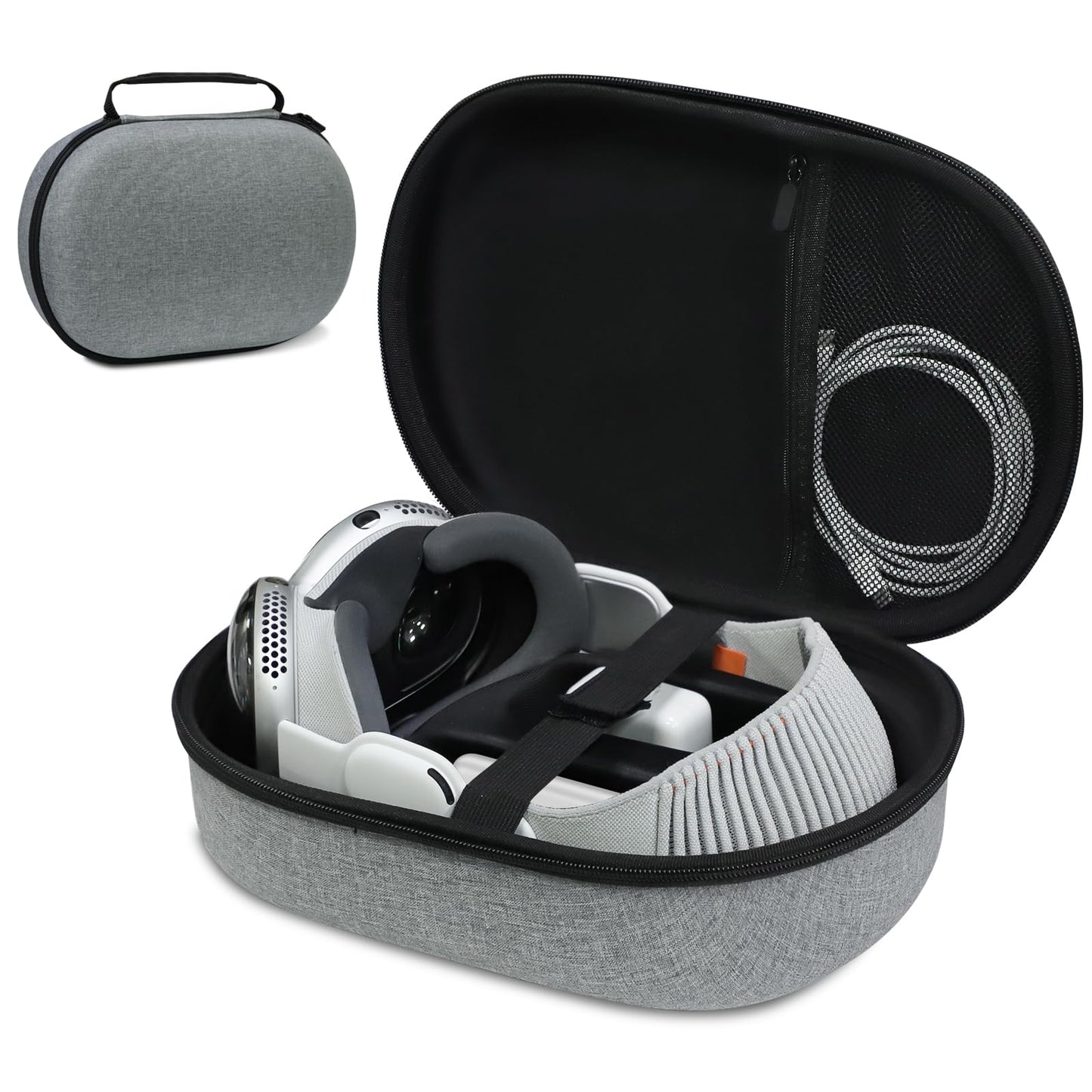 Estuche TanReginal para Apple Vision Pro, máxima protección para los accesorios de Apple Vision Pro, bolsa de viaje rígida para Apple Vision Pro con compartimentos internos y asa de silicona