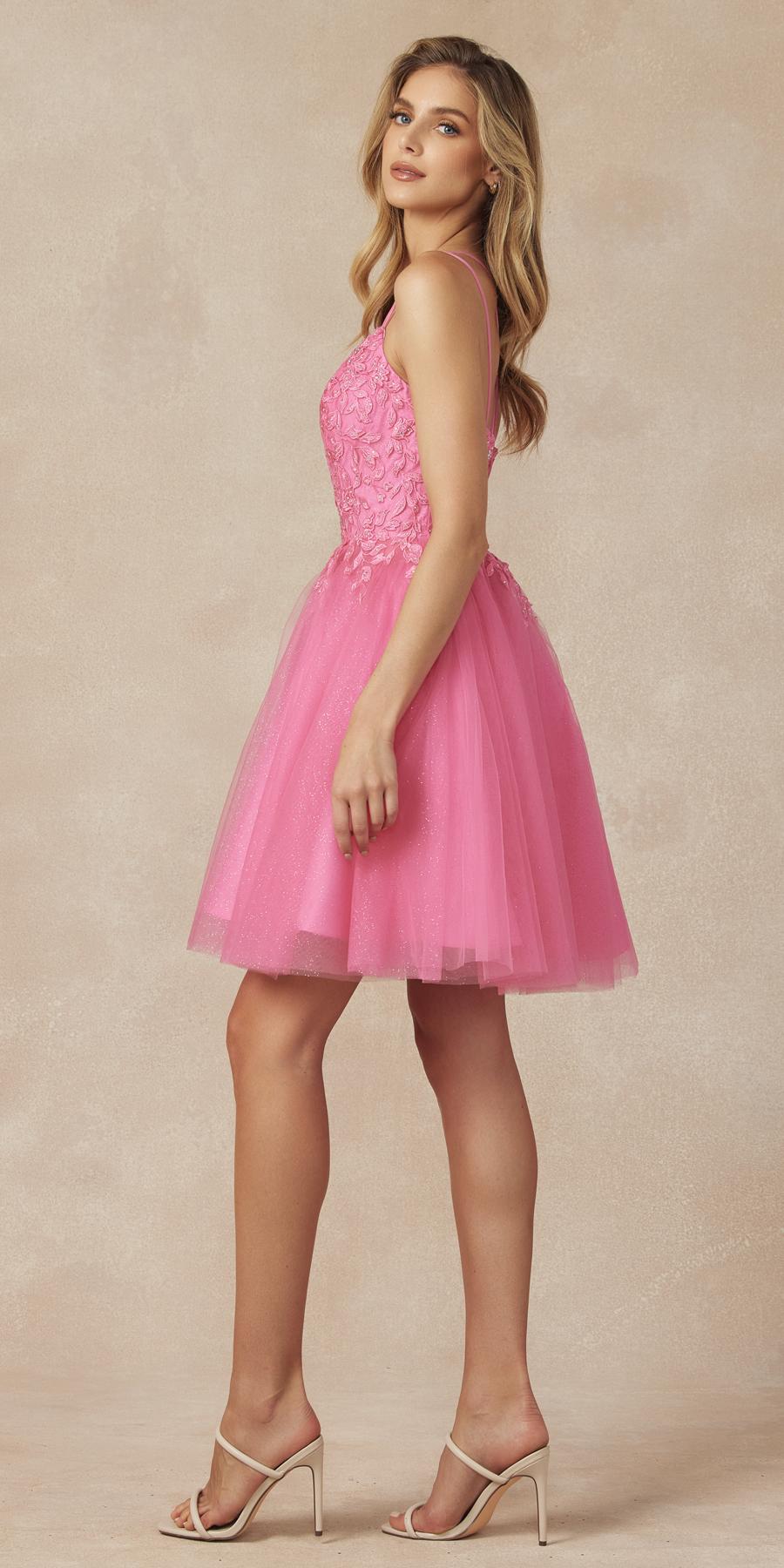 Vestido de muñeca corto con apliques florales Juliet 860