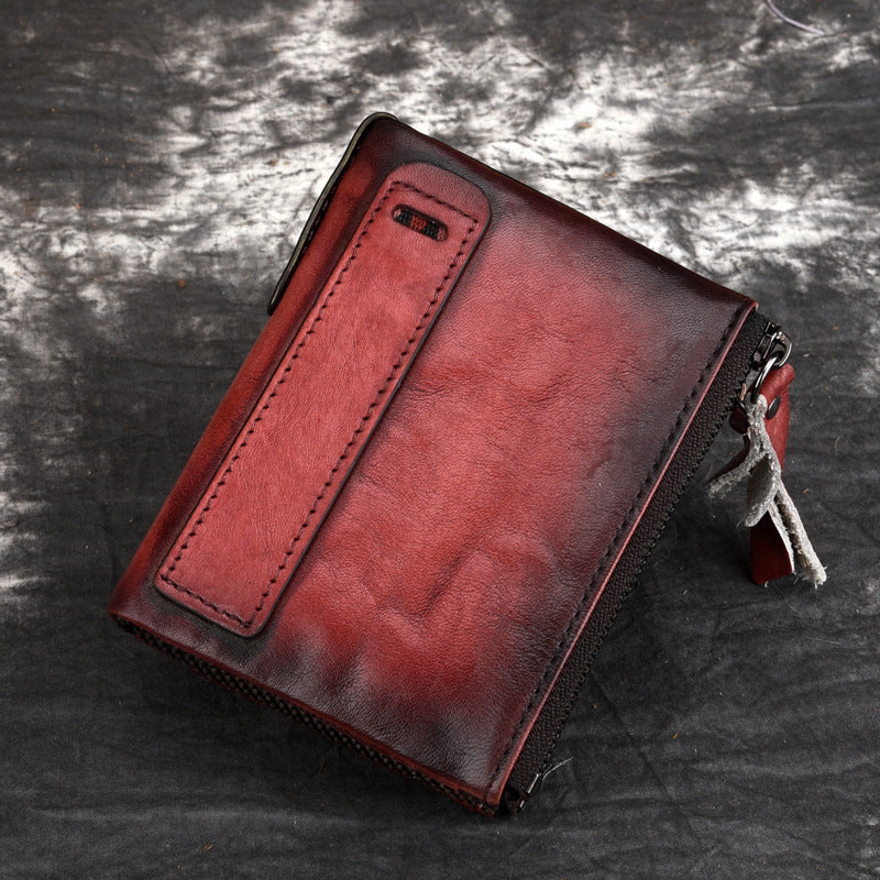 Men's Genuine Leather Retro Cowhide Large Capacity Men's Wallets