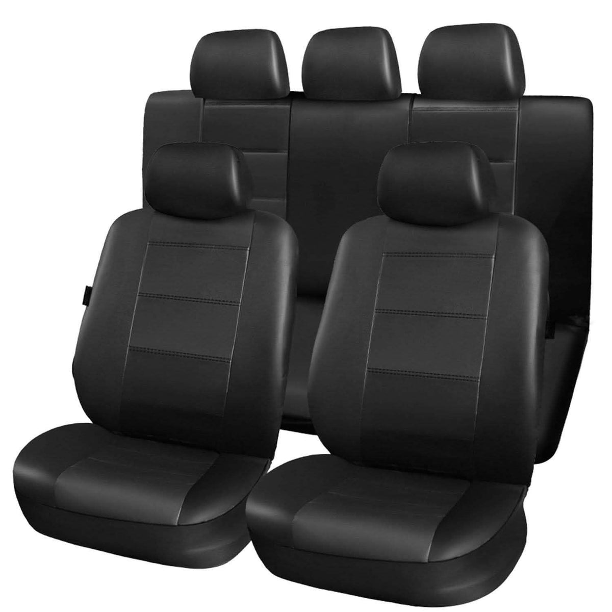 Juego de 9 piezas: funda de asiento de coche de cuero sintético